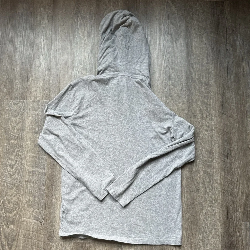 Polo Ralph Lauren Gray Cotton Jersey Hoodie Hooded Drawstring Logo Size XS EXC++